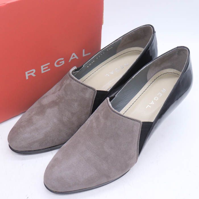リーガル パンプス ブーティ レザー シューズ ブランド 靴 レディース 23. グレー×ブラック REGAL