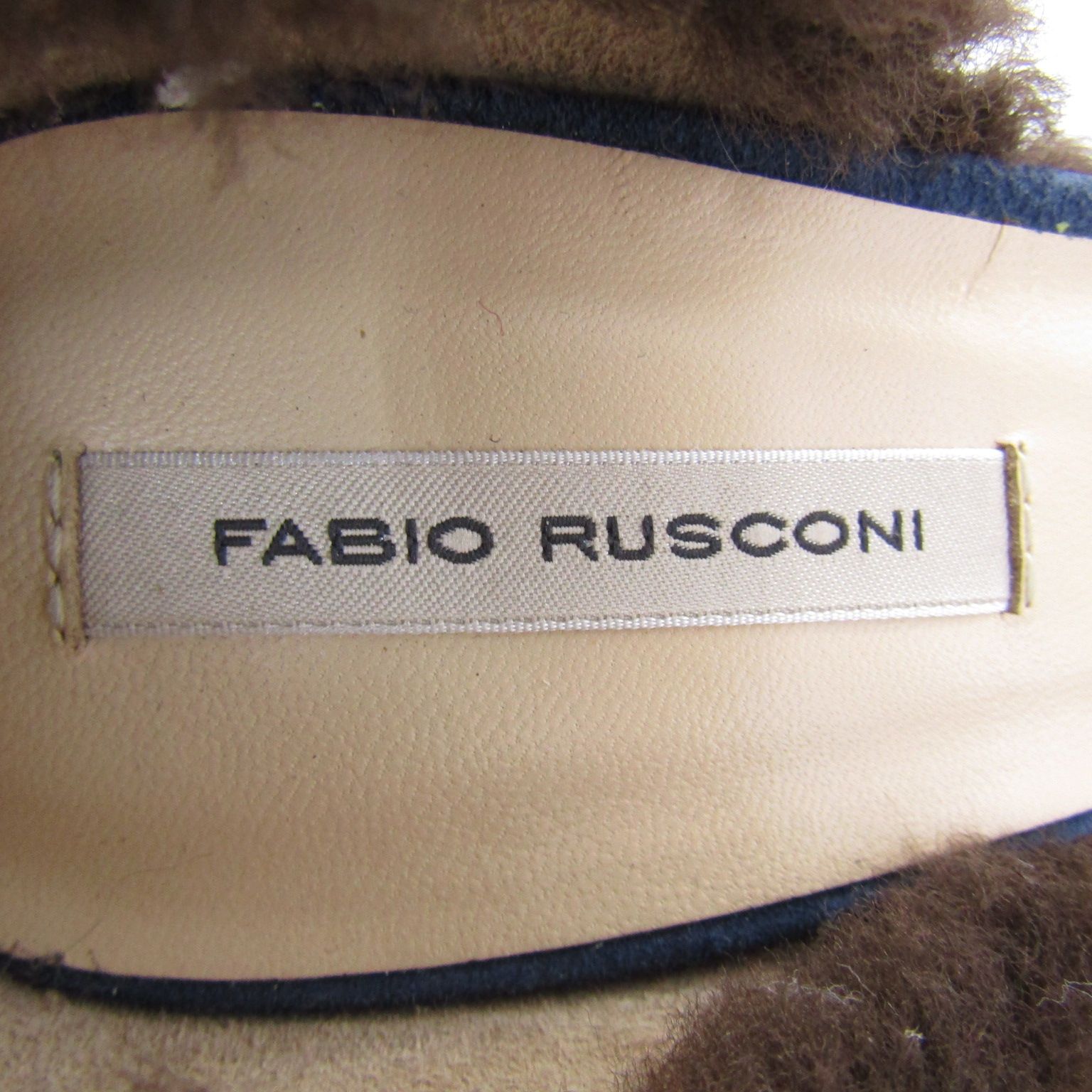  ファビオルスコーニ セパレートパンプス ファー シューズ 本革 レザー 靴 伊製 レディース ブルー×ブラウン FABIO RUSCONI その他 靴