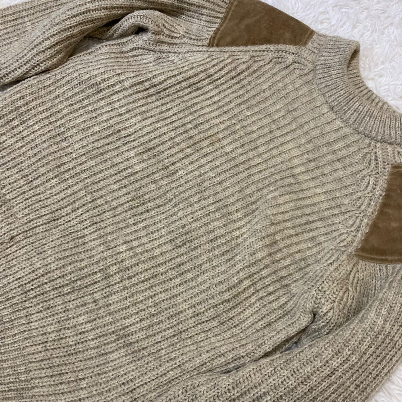 BLACKSHEEP LTD エルボーパッチニットセーター BLACK SHEEP』 (ブラック シープ）エルボーセーター レザーパッチ