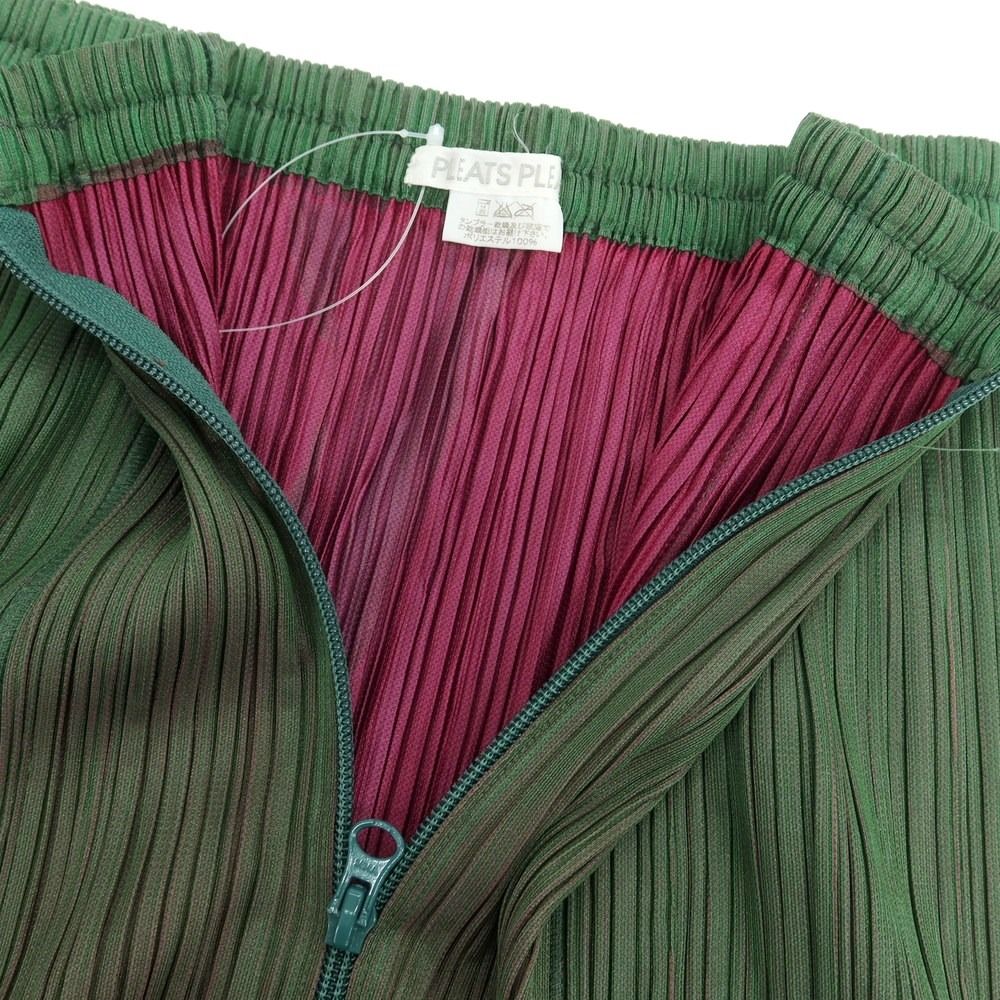 PLEATSPLEASE プリーツプリーズダブルジップロングカーディガン 4 緑 PLEATSPLEASE プリーツプリーズダブルジップロングカーディガン 4 緑