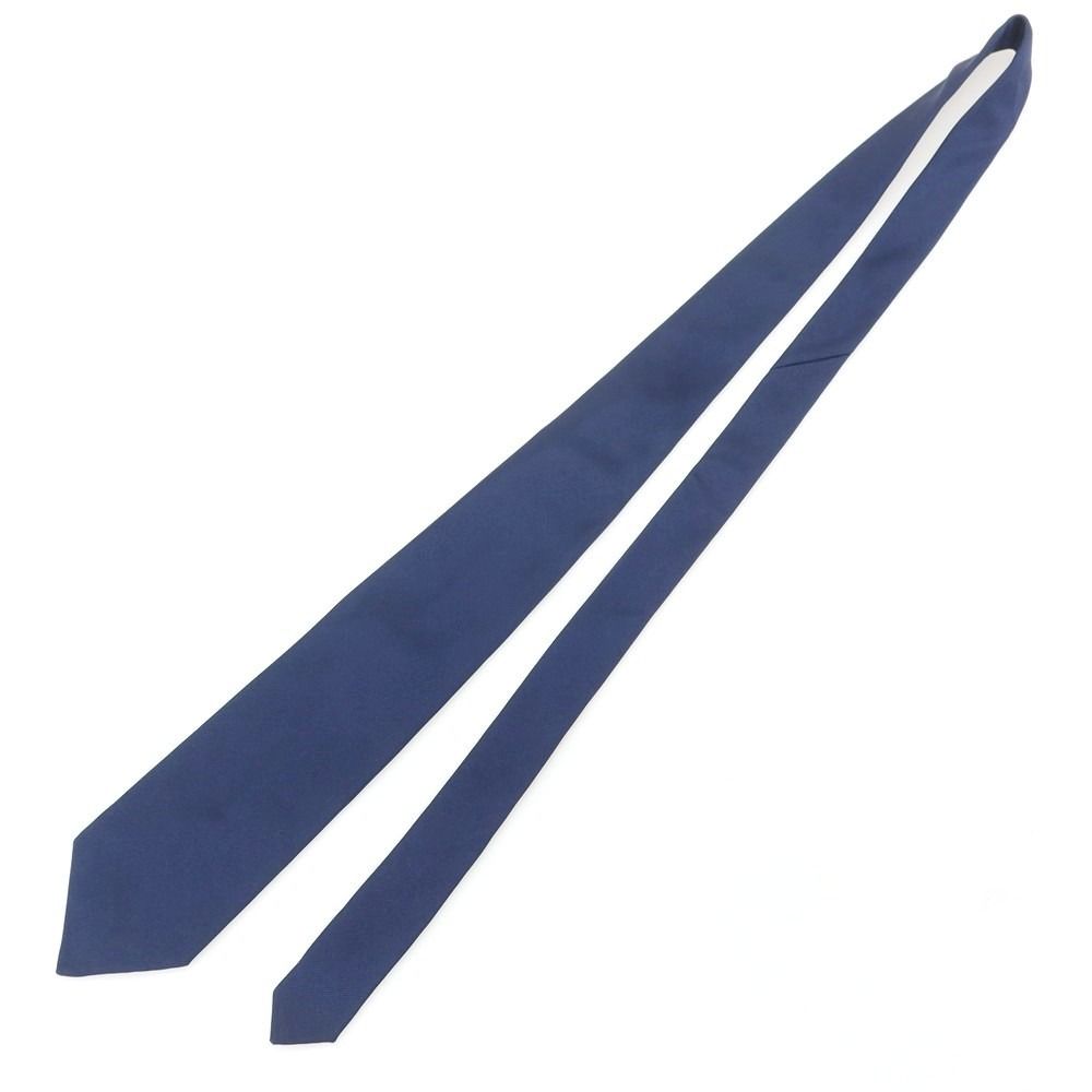 中古】マリネッラ E.MARINELLA シルク 無地ネクタイ ネイビー【メンズ