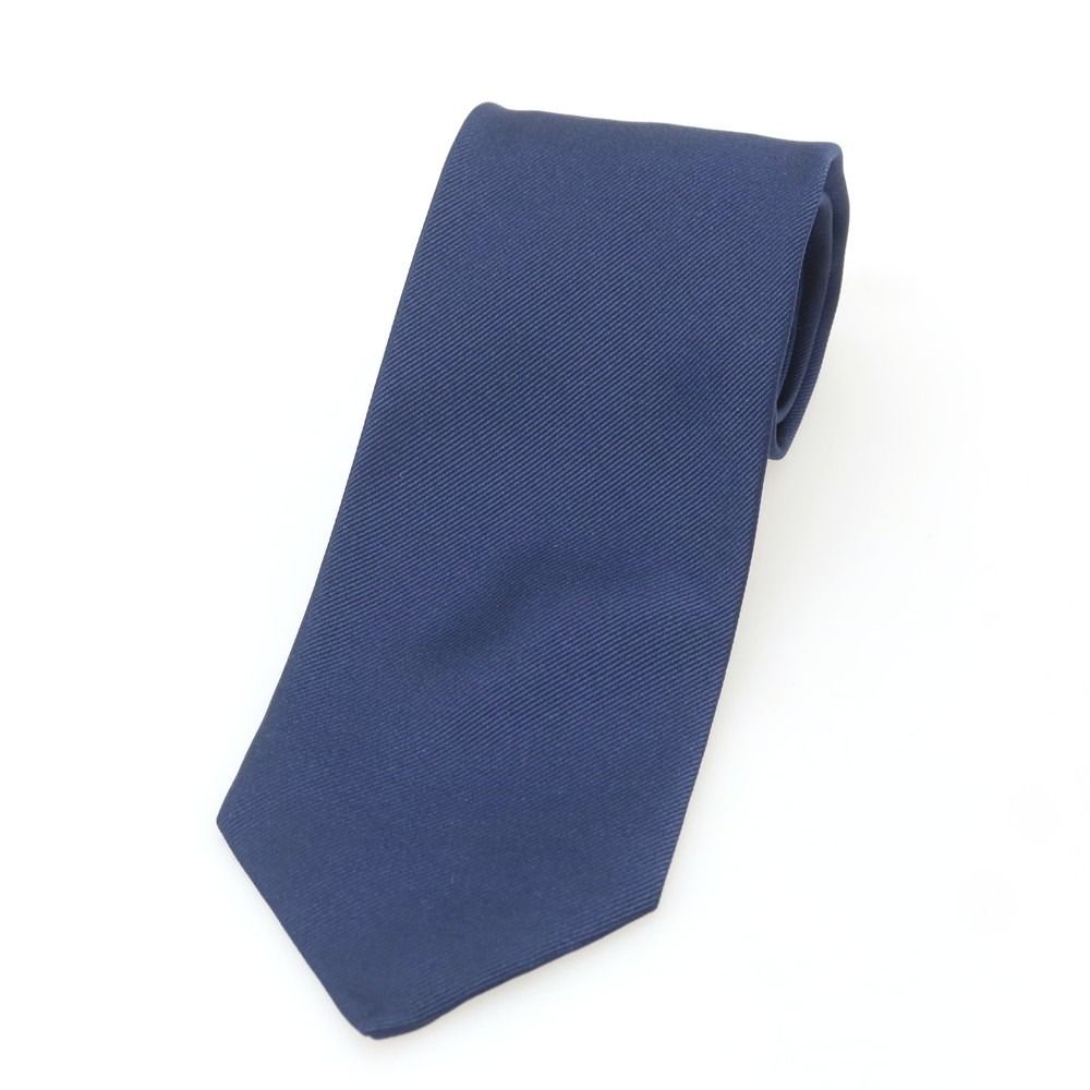 中古】マリネッラ E.MARINELLA シルク 無地ネクタイ ネイビー【メンズ