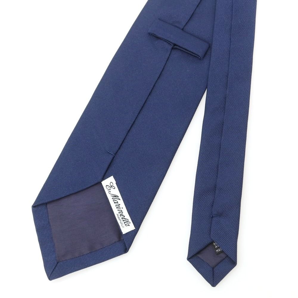 中古】マリネッラ E.MARINELLA シルク 無地ネクタイ ネイビー【メンズ