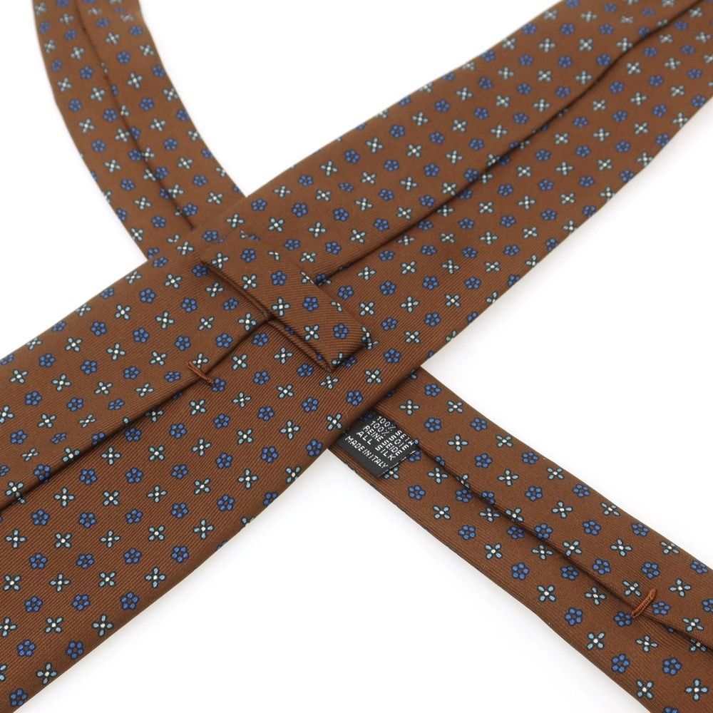 中古】マリネッラ E.MARINELLA シルク クワトロピエゲ 小紋柄ネクタイ