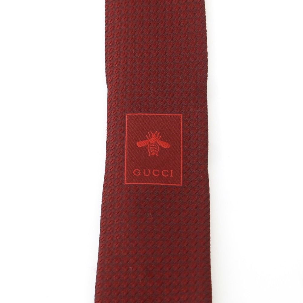 グッチ GUCCI シルク 無地ネクタイ ワインレッド メンズ WWW_SMP1DAWEKUDUS_SCH_ID