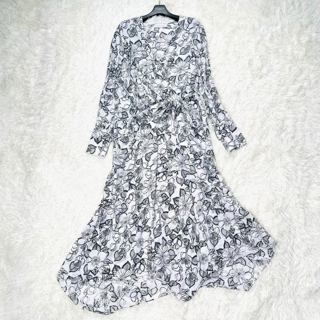 christian wijnants クリスチャン ワイナイツ フラワープリント ロングワンピース ベルトリボン アシンメトリー フラワープリント 花柄