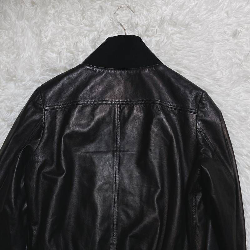 theory セオリー シングルライダースジャケット ラムレザー リブ