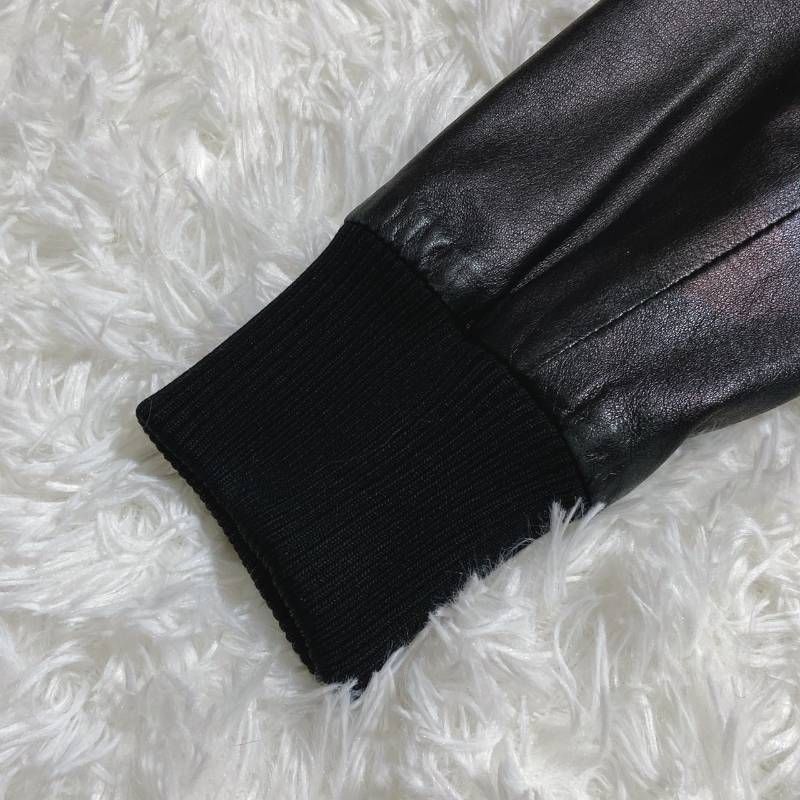 theory セオリー シングルライダースジャケット ラムレザー リブ