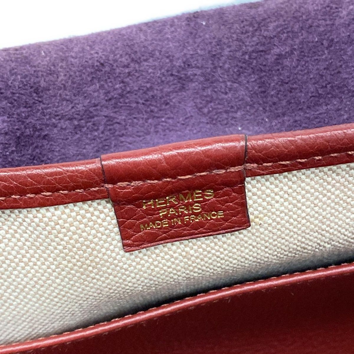  HERMES エルメス ショルダーバッグ ブールラング ダークパープル×レッド×オレンジ ゴールド金具 ショルダーバッグ ショルダーバッグ