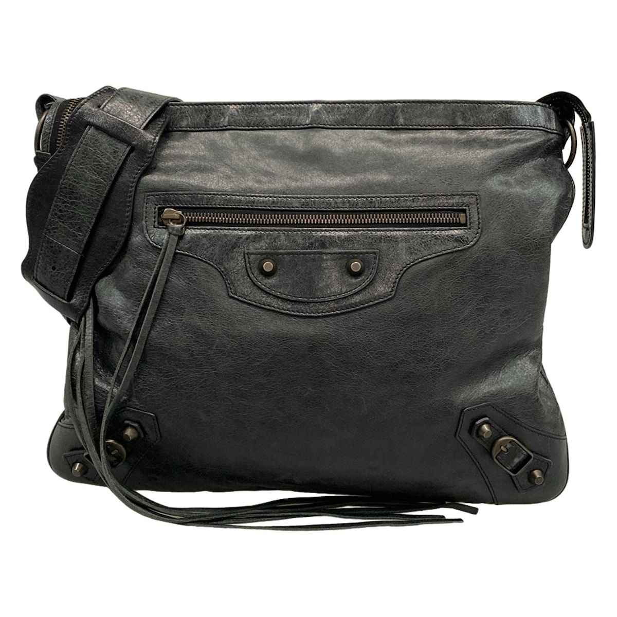 BALENCIAGA バレンシアガ ショルダーバッグ ザ メッセンジャー 177289 黒 レザー