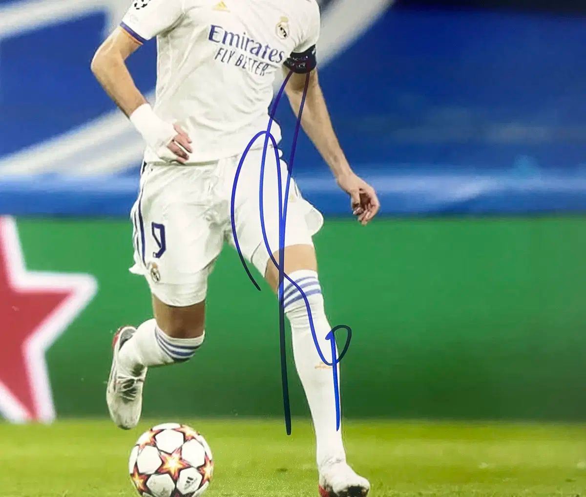 ベケット販売 カリム ベンゼマ ベケット サイン入り ル マドリード 写真 フォト PHOTO