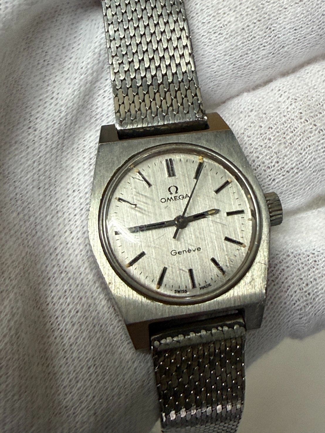 腕時計 稼働品 OMEGA Genève ヴィンテージ ウォッチ レディース腕時計 シルバー ステンレス 手巻き時計