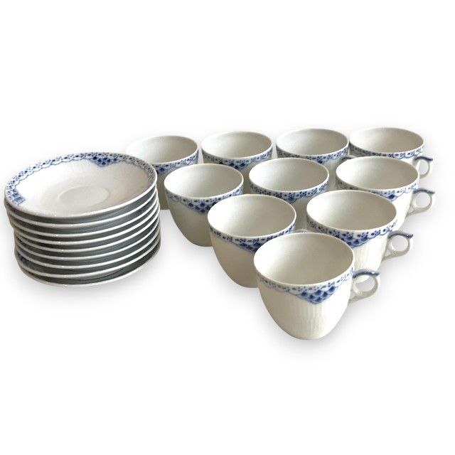 ロイヤルコペンハーゲン ROYAL COPENHAGEN プリンセスブルー Princess Blue カップ＆ソーサー 北欧食器 072 073 皿9枚 カップ10個 セット