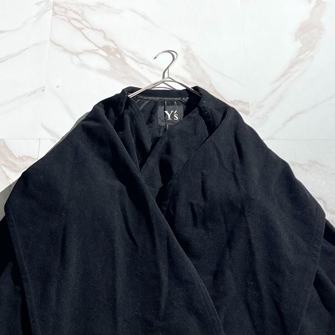 Y's Long Coat w/Stole Wool Black L 極美品 ワイズ Yohji Yamamoto
