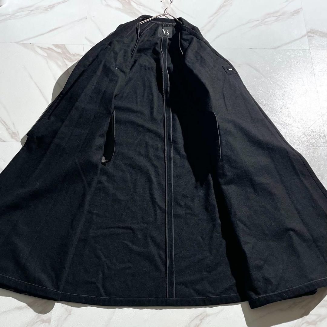 Y's Long Coat w/Stole Wool Black L 極美品 ワイズ Yohji Yamamoto