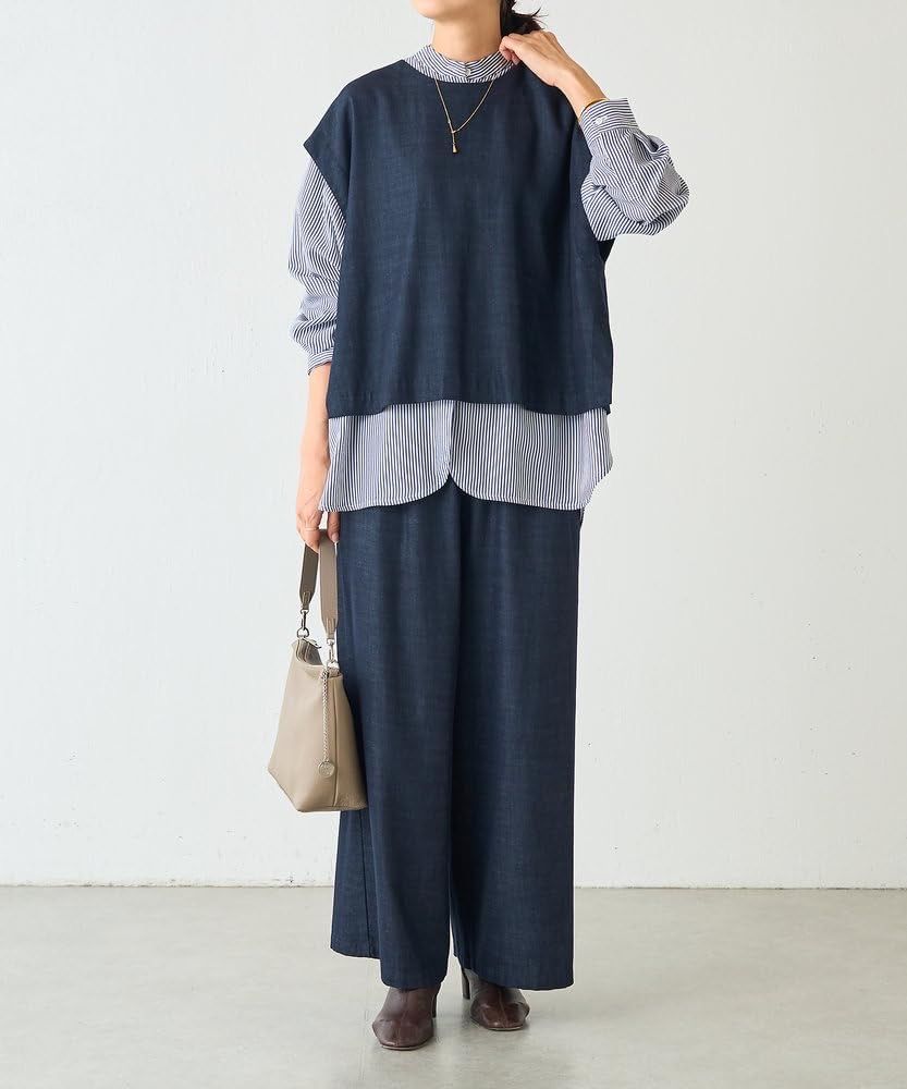  前後2 way ビアズリー ショートベスト ツイル デニム インディゴブルー ネイビー フリーサイズ み ベスト ジレ ベスト ジレ ビスチェ