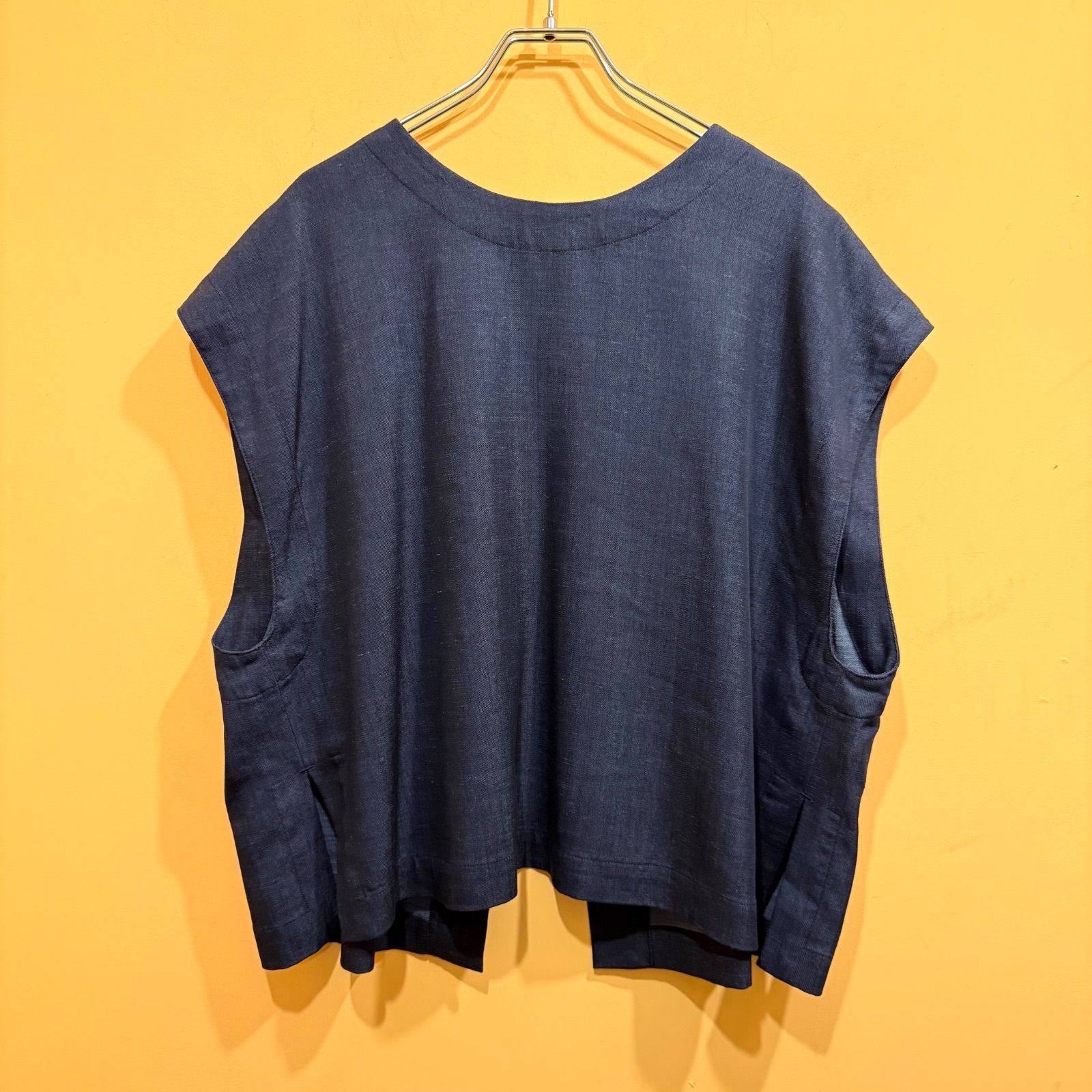 BEARDSLEY 前後2way ビアズリー ショートベスト ツイル デニム インディゴブルー ネイビー フリーサイズ BEZ1041304A0010 み