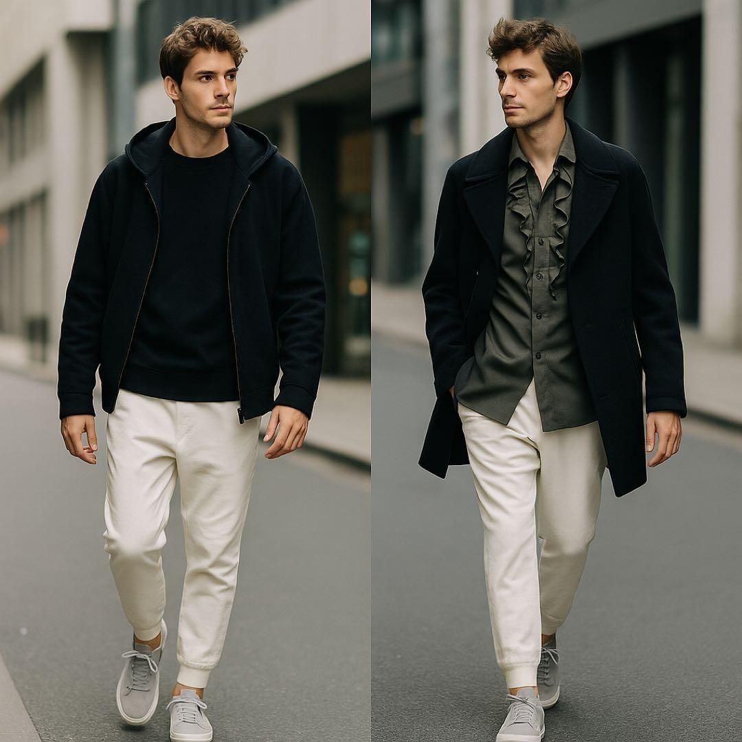 Yohji Yamamoto POUR HOMME ヨウジヤマモトプールオム イージーパンツ リブパンツ コットン ホワイト 白 2サイズ Mサイズ相当 メンズ