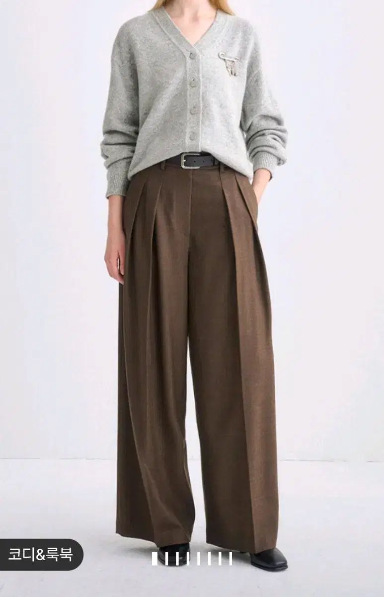 タ ウールブレンド ツータック 冬 パンツ