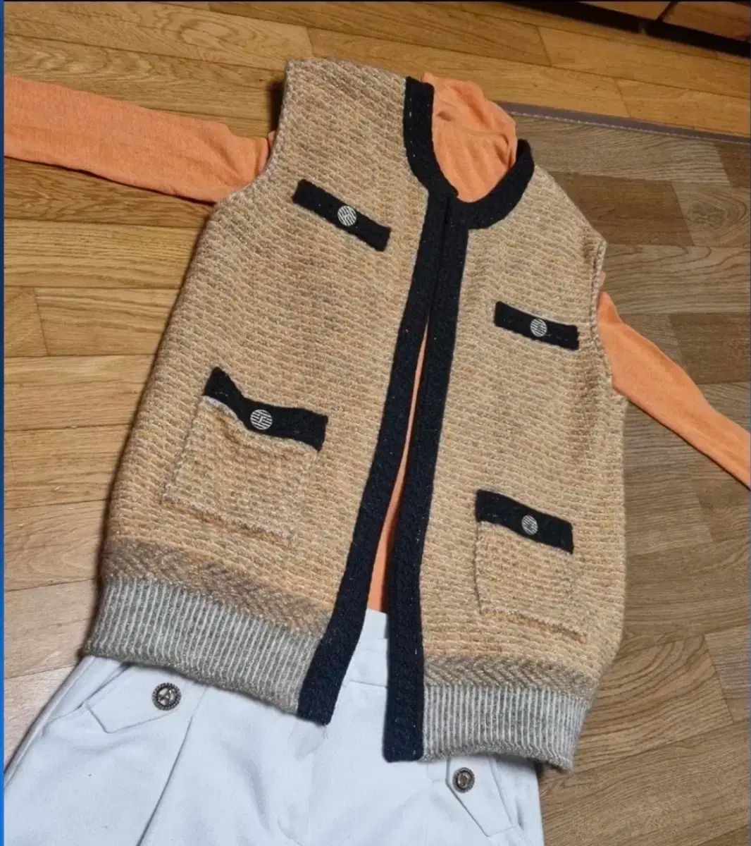 ハンサム タイム ツイード ニットベスト