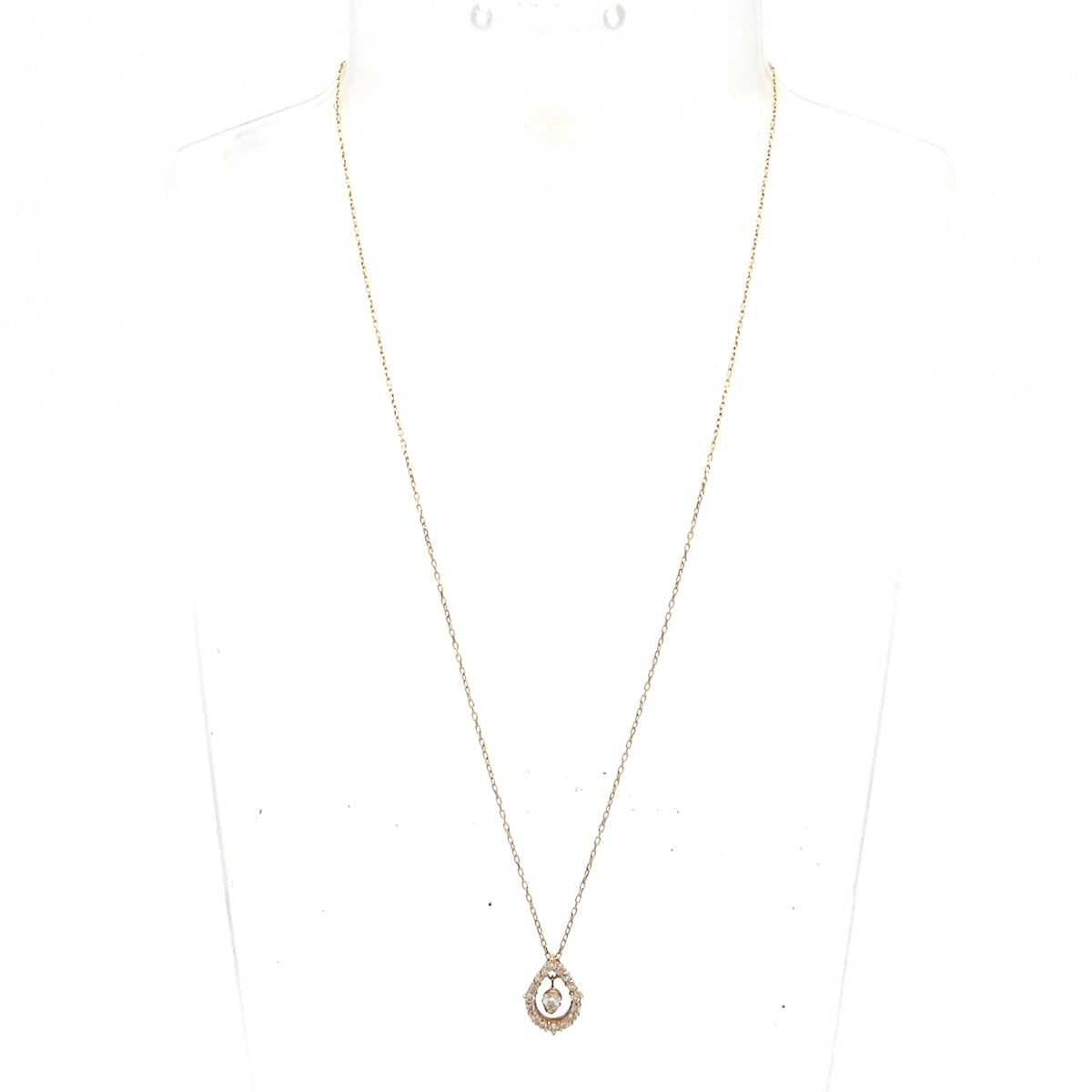 Unbranded ノーブランド ネックレス K 18 PG ダイヤモンド 総重量 1 7 g 0 23刻印