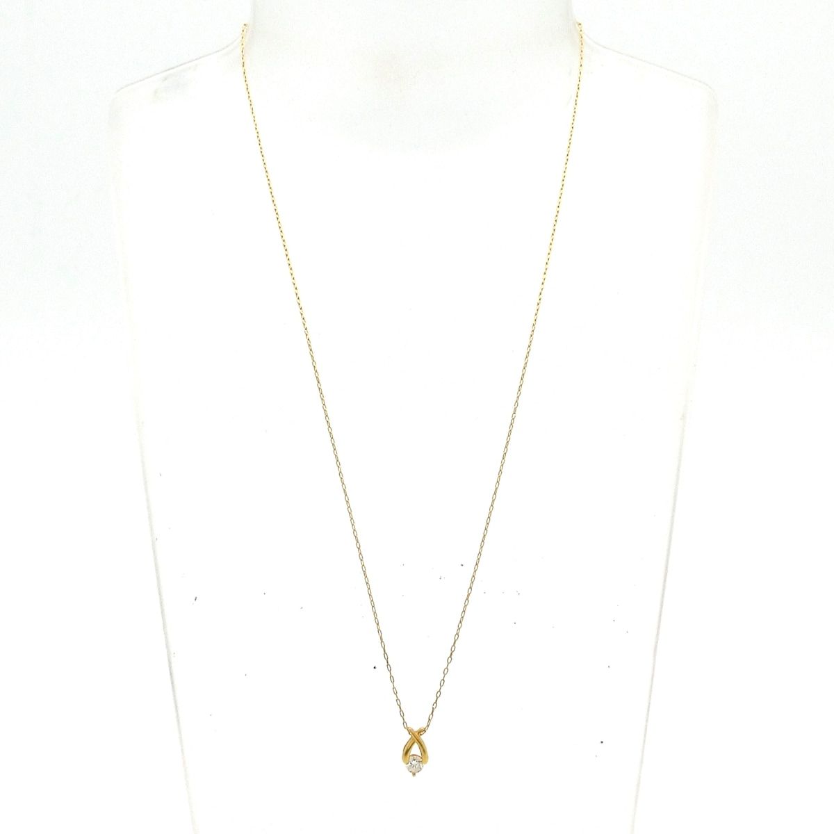 Unbranded ノーブランド ネックレス K 24 YG ダイヤモンド 総重量 1 6 g 0 15刻印