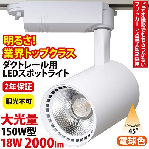 業務用 大光量 ダクトレール用 LED スポットライト ST-RL18W 150W 型 18W ビーム角 45度 フリッカーレス スタティック点灯方式 2年保証 白 電球色 3000K da6ed20d
