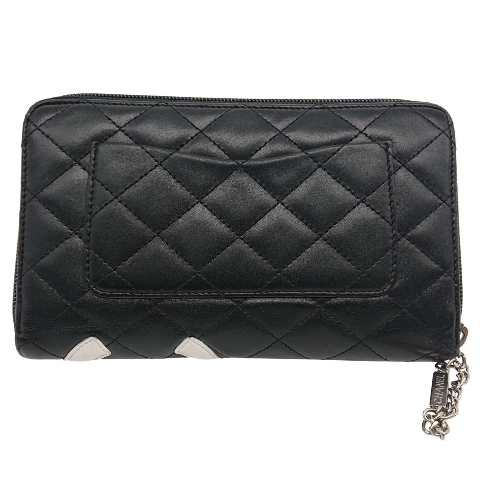 CHANEL シャネル 長財布 カンボンライン ラウンドジップ ブラック x
