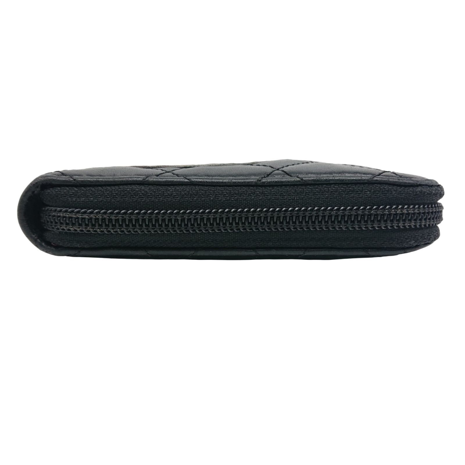 CHANEL シャネル 長財布 カンボンライン ラウンドジップ ブラック x