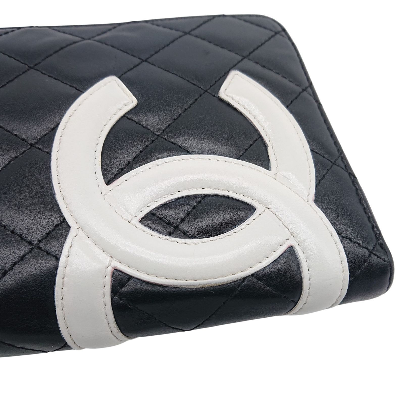 美品✨シャネル CHANEL 長財布 カンボンライン ラウンドジップ ラムスキン ✨美品✨】シャネル 長財布 カンボンライン ラウンドジップ ラムスキン