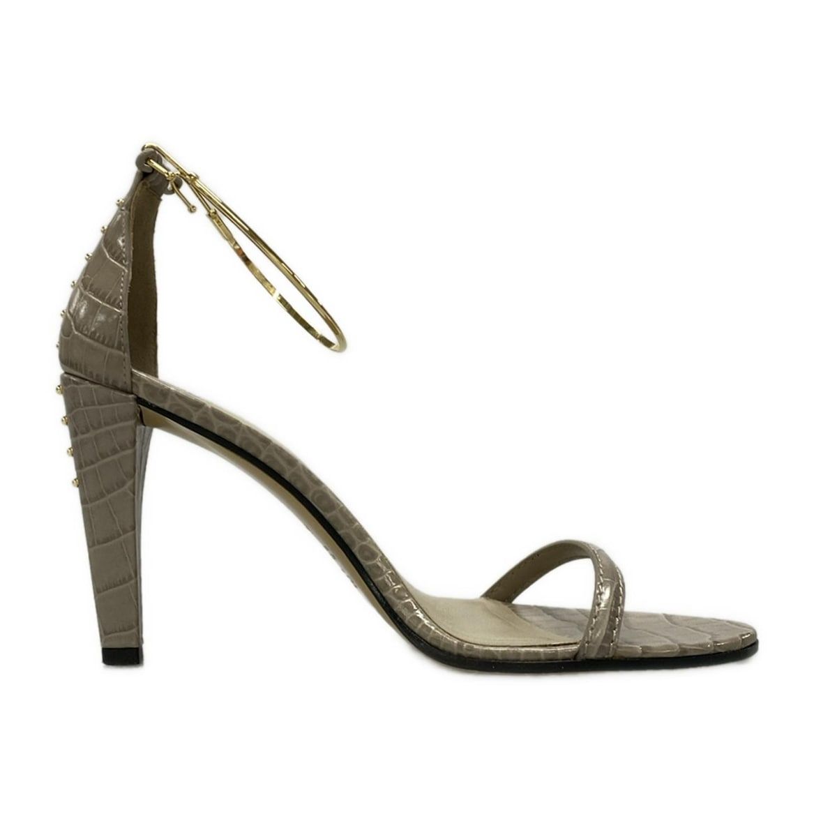 FENDI フェンディ サンダル 37 レディース ベージュ×ゴールド 春 レザー