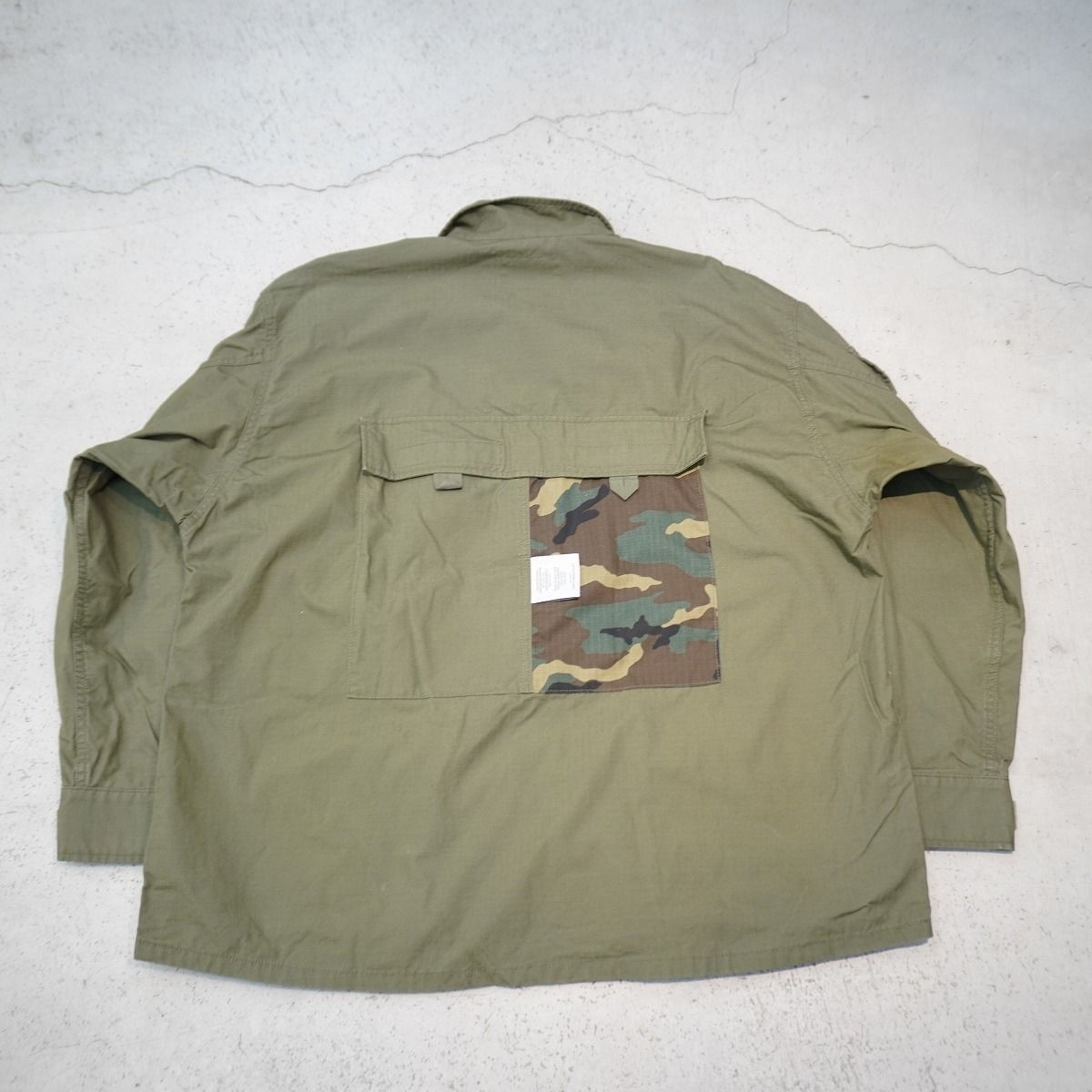 正規 21AW WTAPS ダブルタップス MODULAR LS COTTON. RIPSTOP ミリタリー BDU シャツ ジャケット オリーブ 212BRDT-SHM03 緑L426P