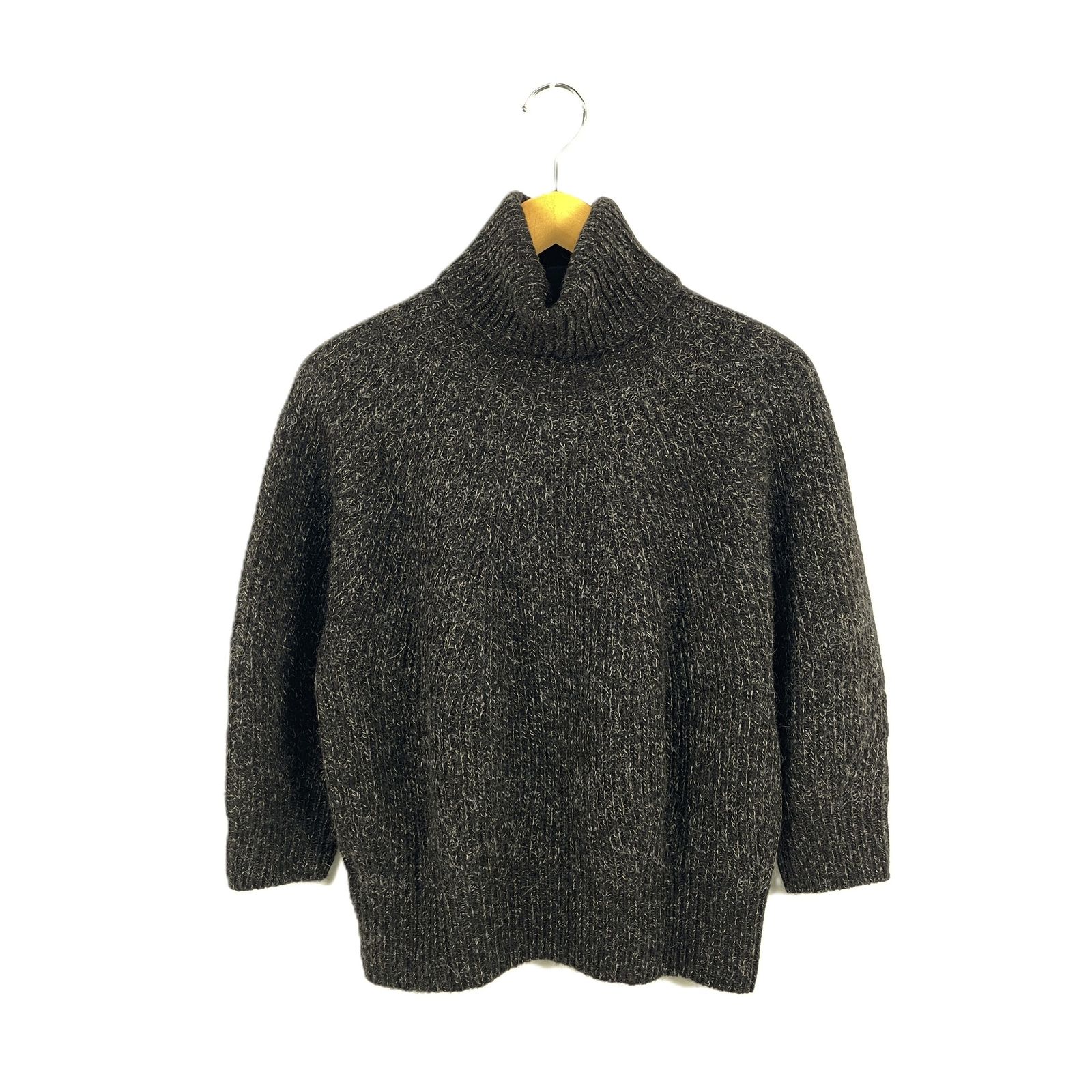 UNFIL アンフィル 22 AW WWFL-UW129 ロイヤルベビー アルパカ リブニット タートルネックニットセーター サイズ1 ブラウン