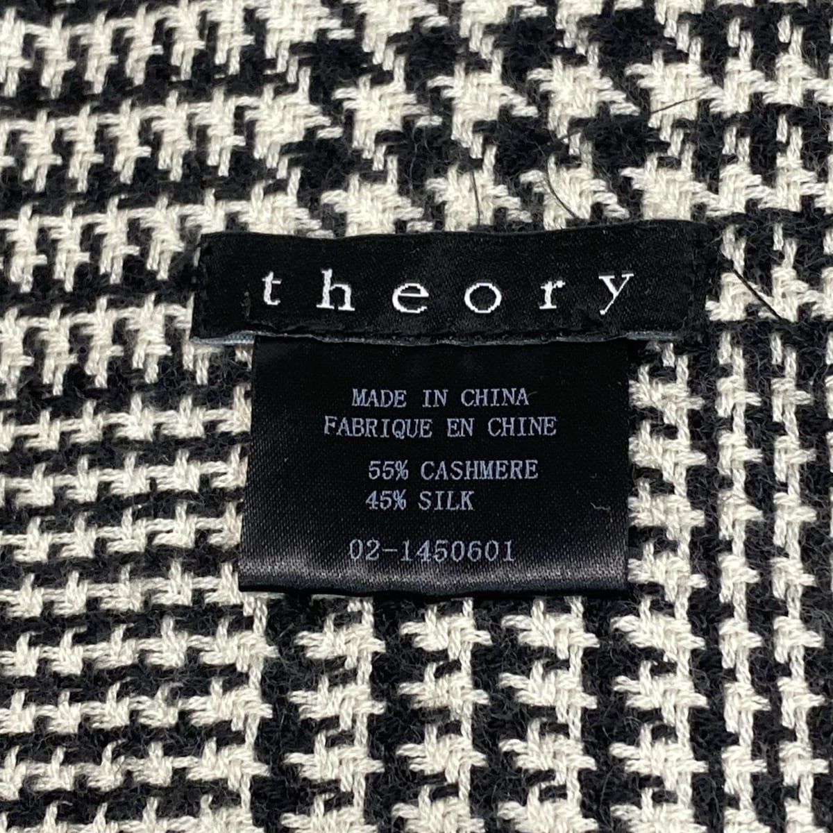 theory セオリー ストール ショール - アイボリー×黒 カシミヤ シルク