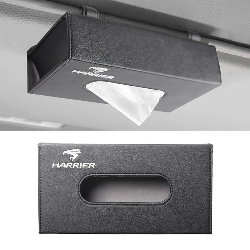 SAWAKAKI トヨタ ハリアー に専用設計 ティッシュケース ティッシュ ボックス PUレザー ロゴ入り 大容量 マグネット式 便利グッズ 挟むだけ カスタムパーツ 車用