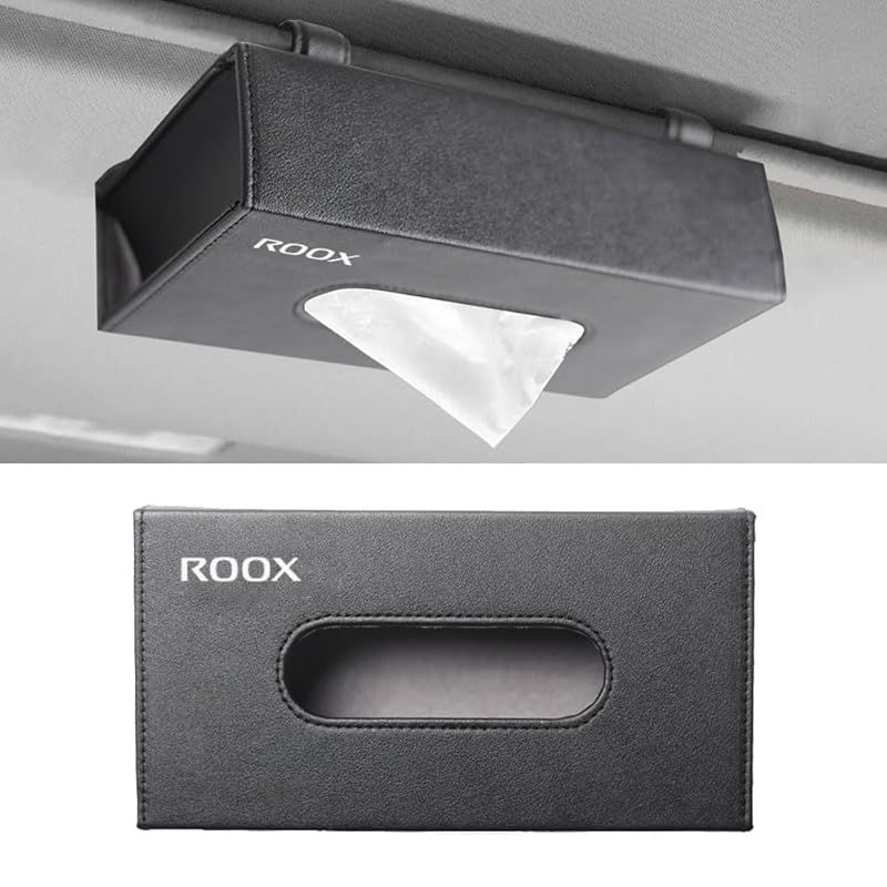 SAWAKAKI 日産 ルークス に専用設計 ティッシュケース ティッシュ ボックス PUレザー ロゴ入り 大容量 マグネット式 便利グッズ 挟むだけ カスタムパーツ 車用