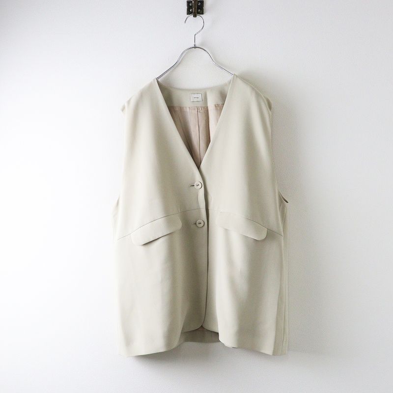 定価28600円 2025 ツムグ tumugu TB 24440 ソアパールコンパクトベスト F ベージュ┃ジレ 羽織 ハオリ トップス