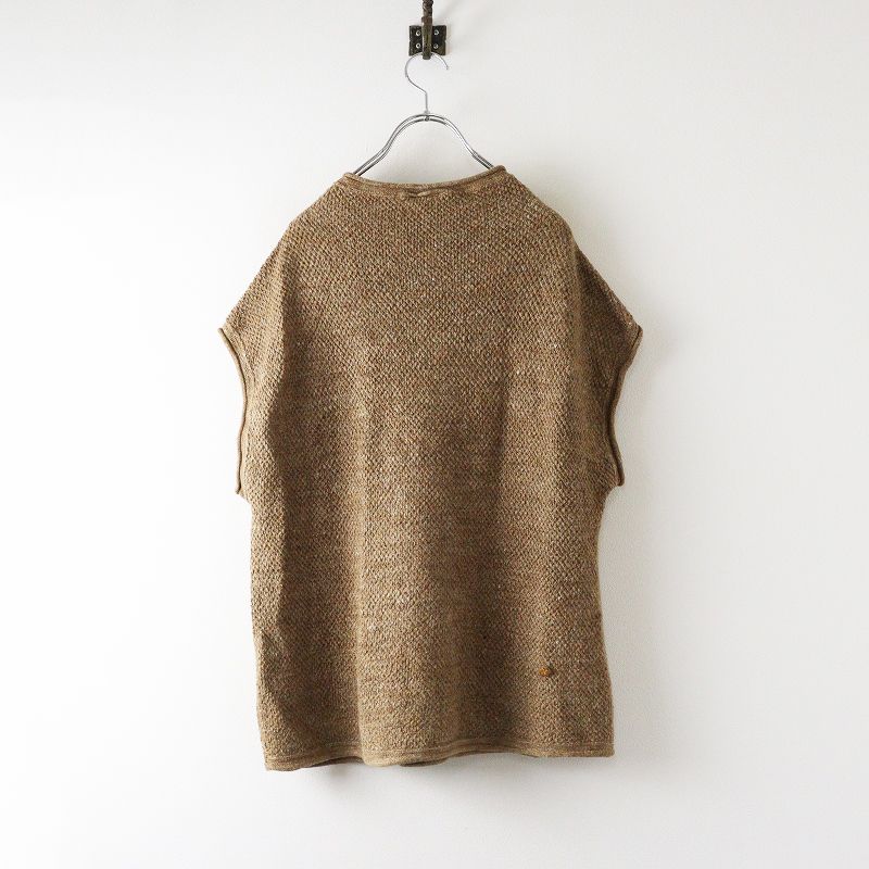 定価4.7万 45R 45rpm フォーティファイブアール リネンカノコの908馬比古ベスト 2 ブラウン ノースリーブ ニット 2400014673616