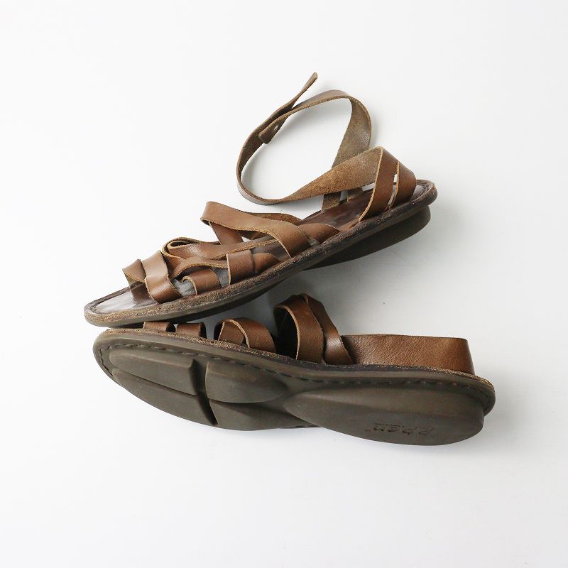 難あり トリッペン trippen レザーアンクルストラップ クロスフラット