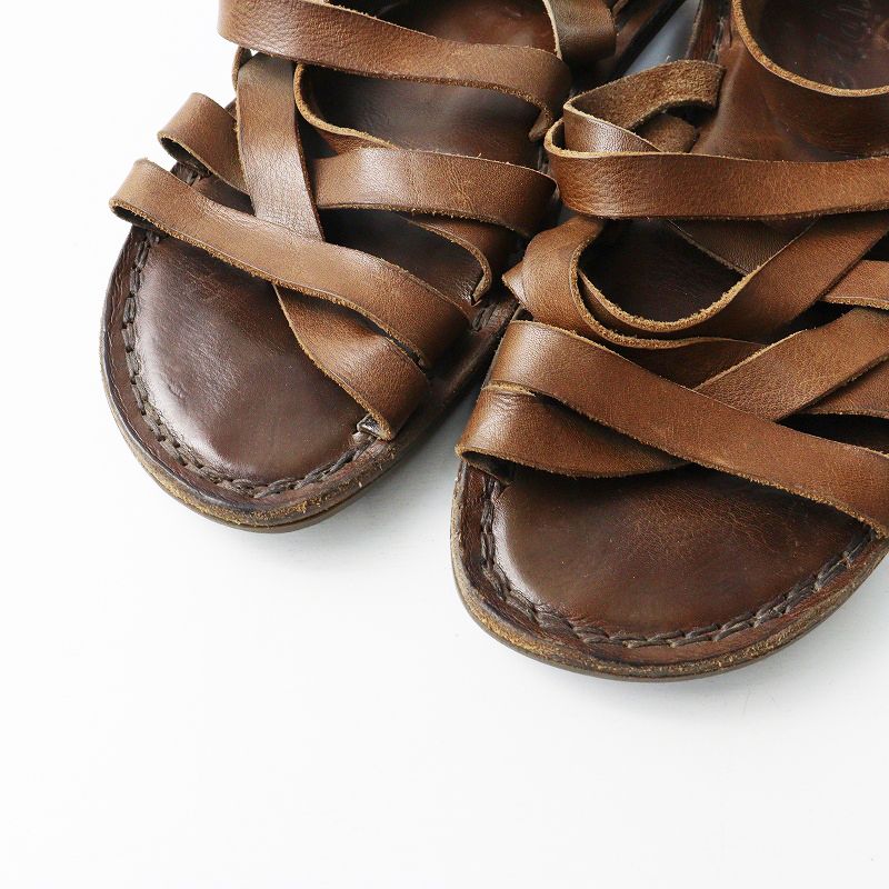 難あり トリッペン trippen レザーアンクルストラップ クロスフラット