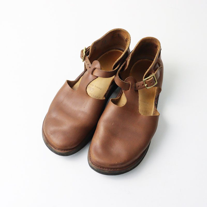 オーロラシューズ AURORA SHOES West Indian ウエストインディアン Tストラップシューズ 6 5 C ブラウン レザー 23 cm
