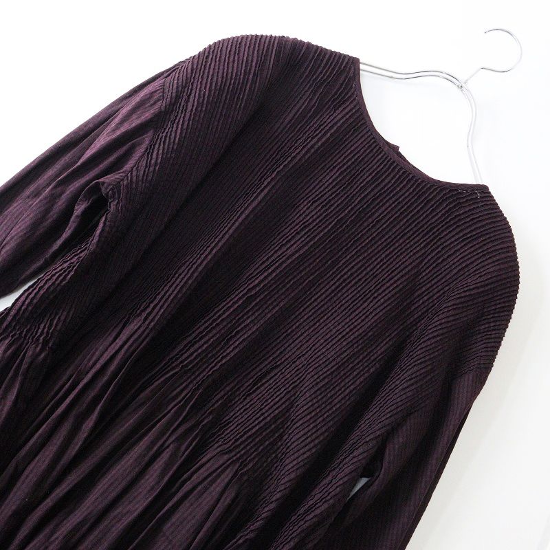 【maison de soil】ウール100%ピンタックギャザーワンピース羽織り maison de soil】ウール100%ピンタックギャザーワンピース羽織り