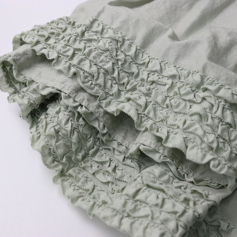 新作の新商品続々！ ピンクハウス PINK HOUSE 綿ローン 裾ピコフリルロングキャミワンピース ミントグリーン系┃ドレス Aライン 2400014676785