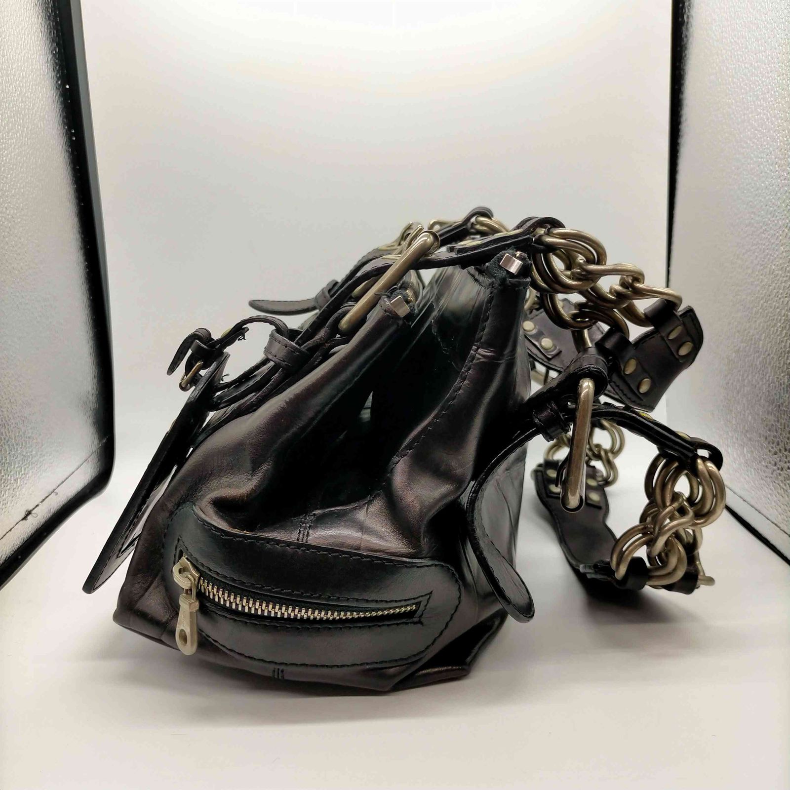 クロエ Chloe 00S 04 OLD イタリア製 クロコ 型押し サイドジップ