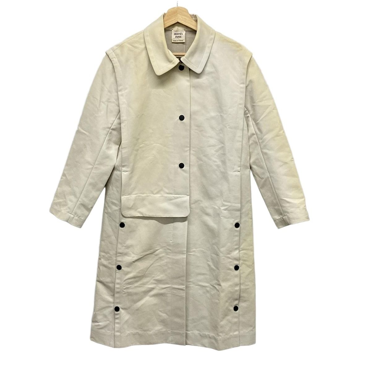 エルメス　コート　38 HERMES(エルメス) コート サイズ38 M レディース アイボリー 長袖/春