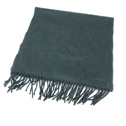 エルメス HERMES マフラー カシミヤ100 エンブロイダリー フリンジ