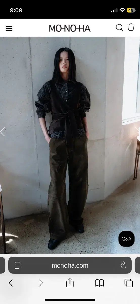 モノハ スウェード カーブ パンツ monoha