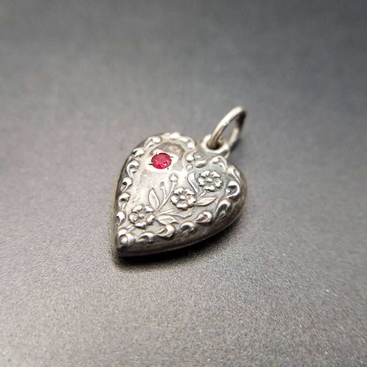  WWII期 ヴィンテージ スウィートハートジュエリー 3輪の勿忘草 チャーム 925 シルバー ペンダントヘッド 銀 ネーム彫金 Van Y 25-D チャーム アクセサリー