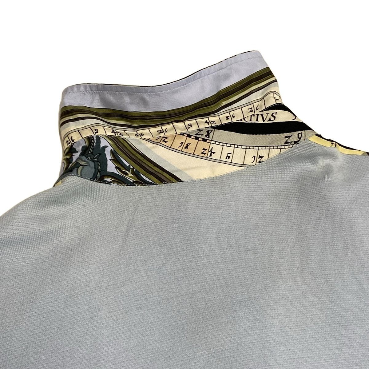  HERMES エルメス 長袖カットソー サイズM レディース マルジェラ期 ライトブルー×黒×マルチ ニット 長袖 Tシャツ カットソー