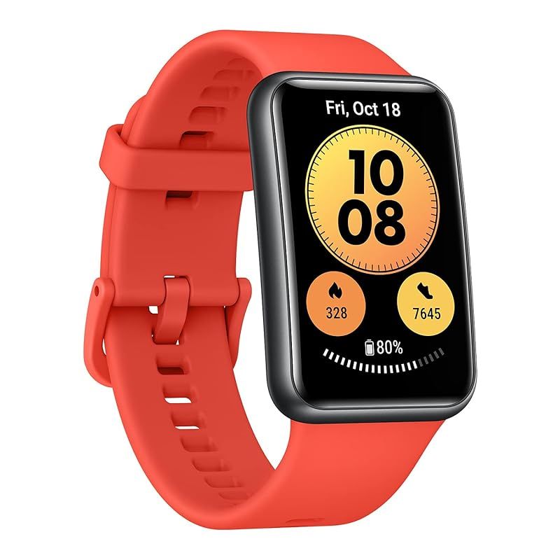 彡HUAWEI WATCH FIT new スマートウォッチ ポメロレッド iOS Android対応